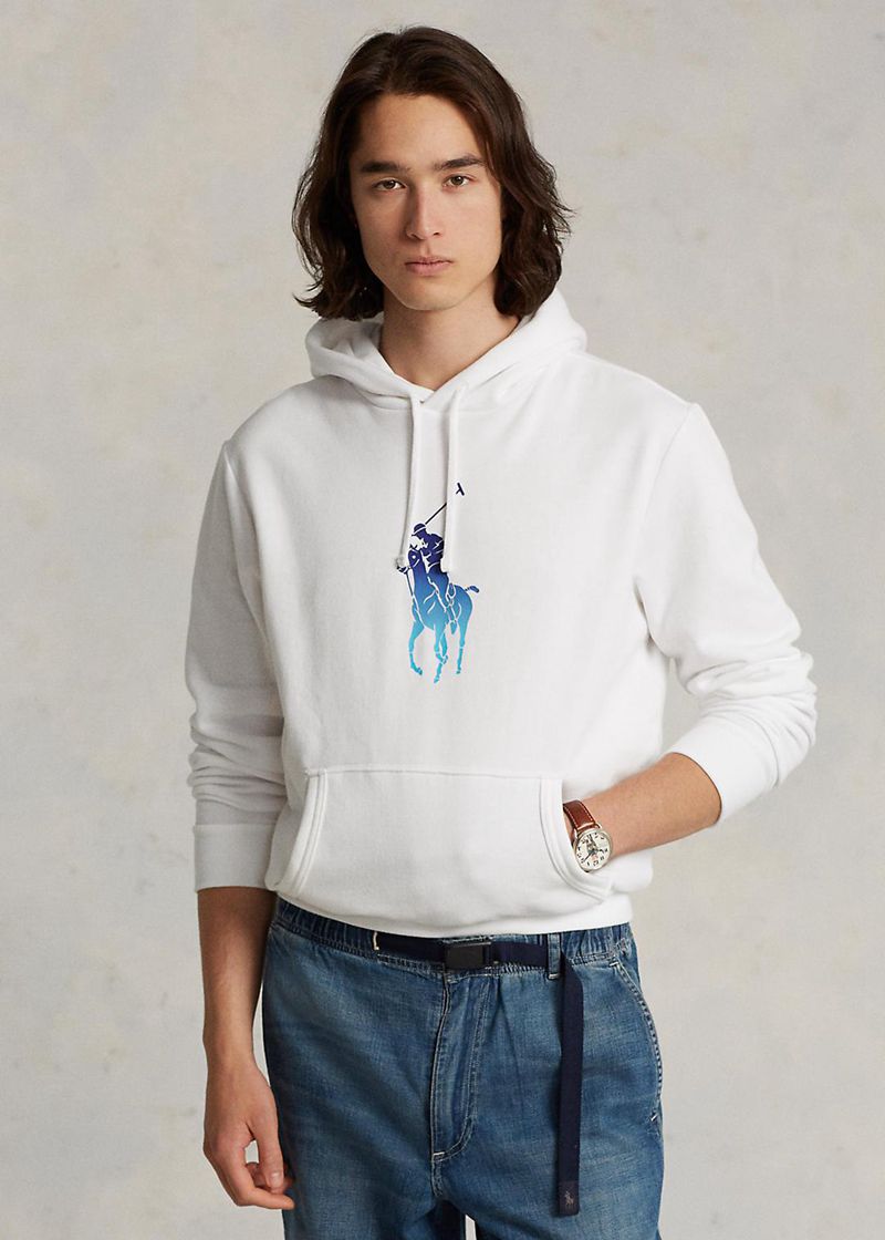 Sudadera Con Capucha Polo Ralph Lauren Hombre Ombré Big Pony Fleece Chile Blancas OCBMI-2317